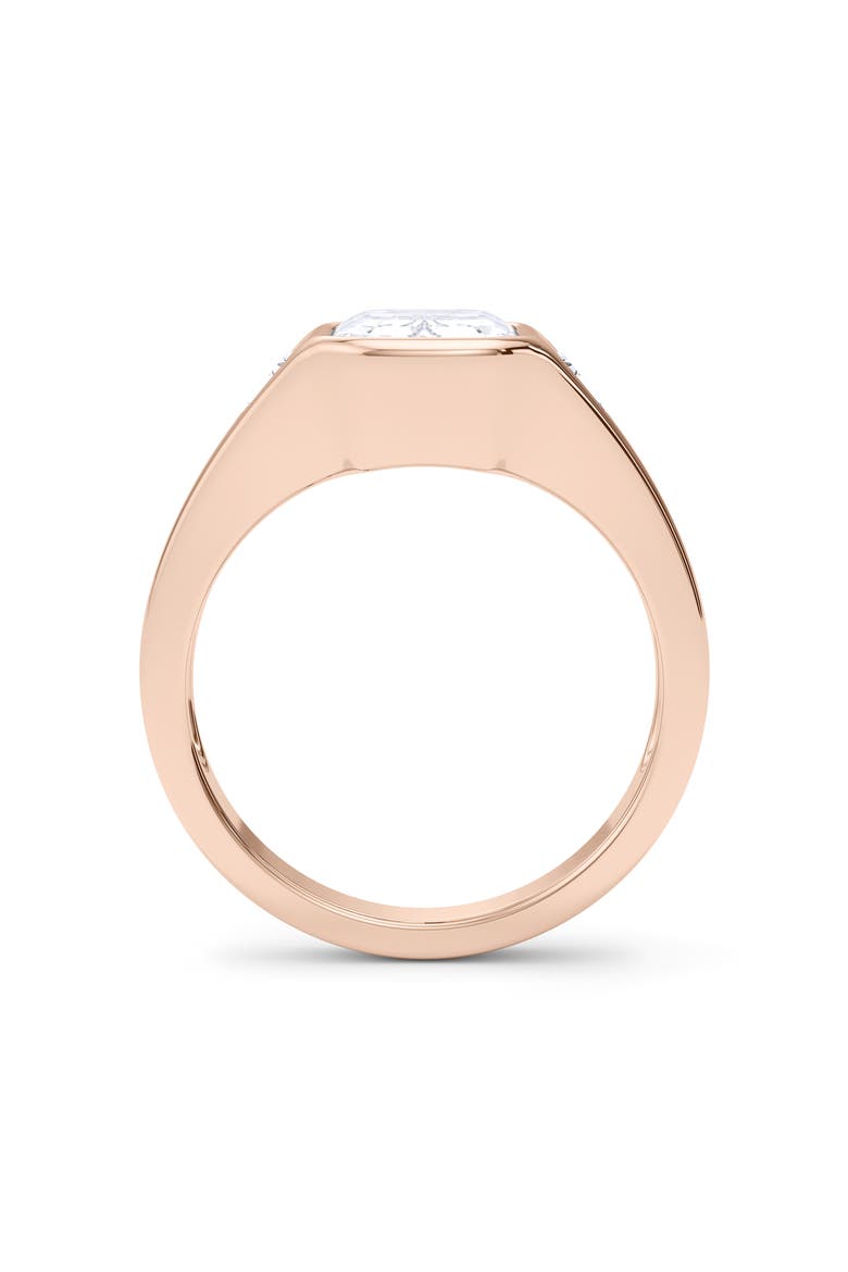 Emerald with Trapezoid Lab Grown Diamond Ring, Alternate, color, 3.00 CTW 18K ROSE GOLD