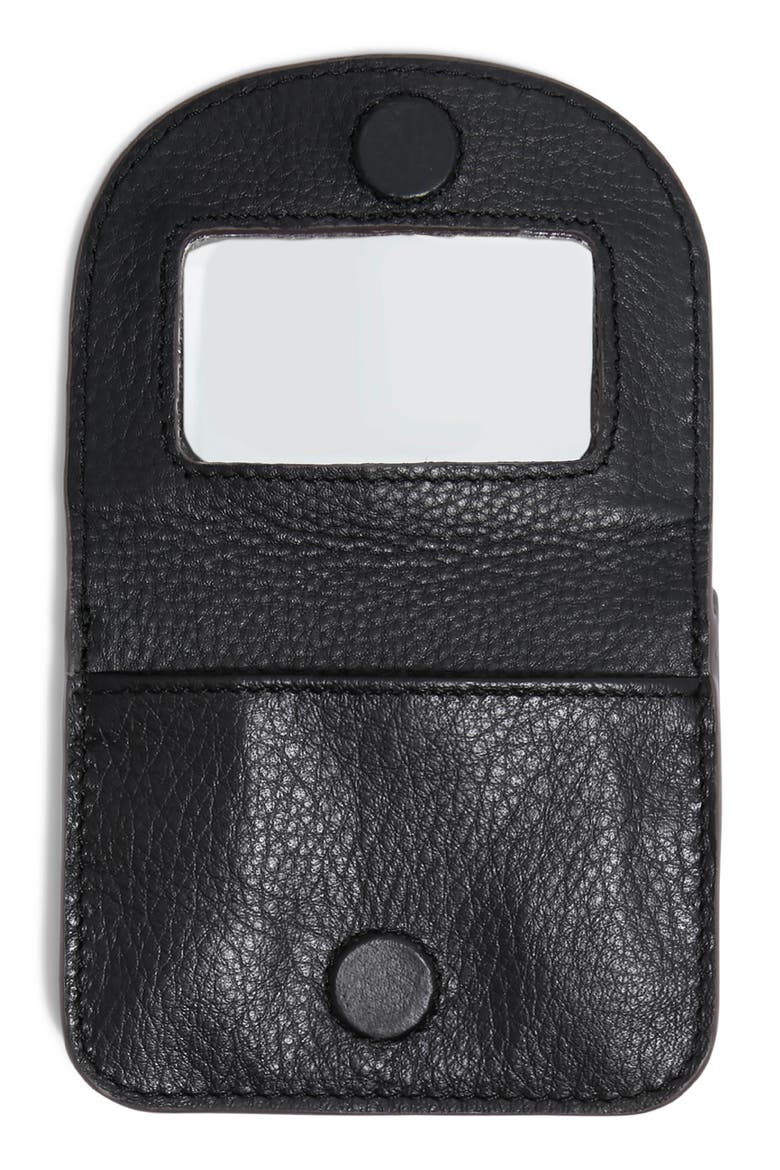Pucker Up Leather Wallet, Alternate, color, BLACK