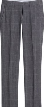 Berle Windowpane Check Linen Pants