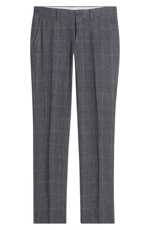 Berle Windowpane Check Linen Pants