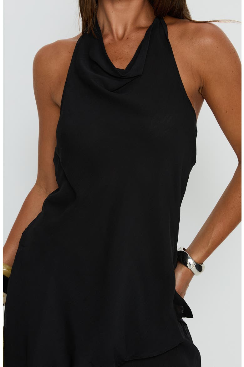Emorisa Halter Longline Shell, Alternate, color, BLACK