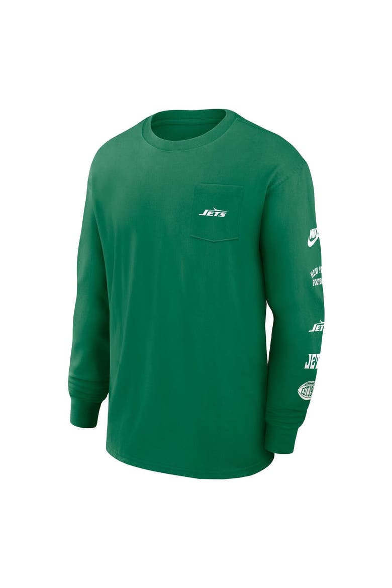 Men's Nike Green New York Jets Rewind Heavy Max90 Pocket Long Sleeve T-Shirt, Alternate, color, Green
