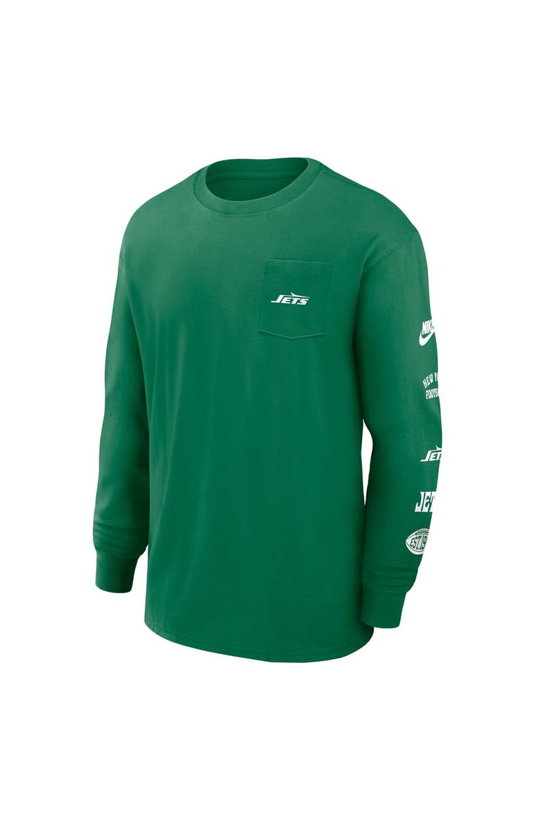 Nike Men's Nike Green New York Jets Rewind Heavy Max90 Pocket Long Sleeve T-Shirt, Alternate, color, Green