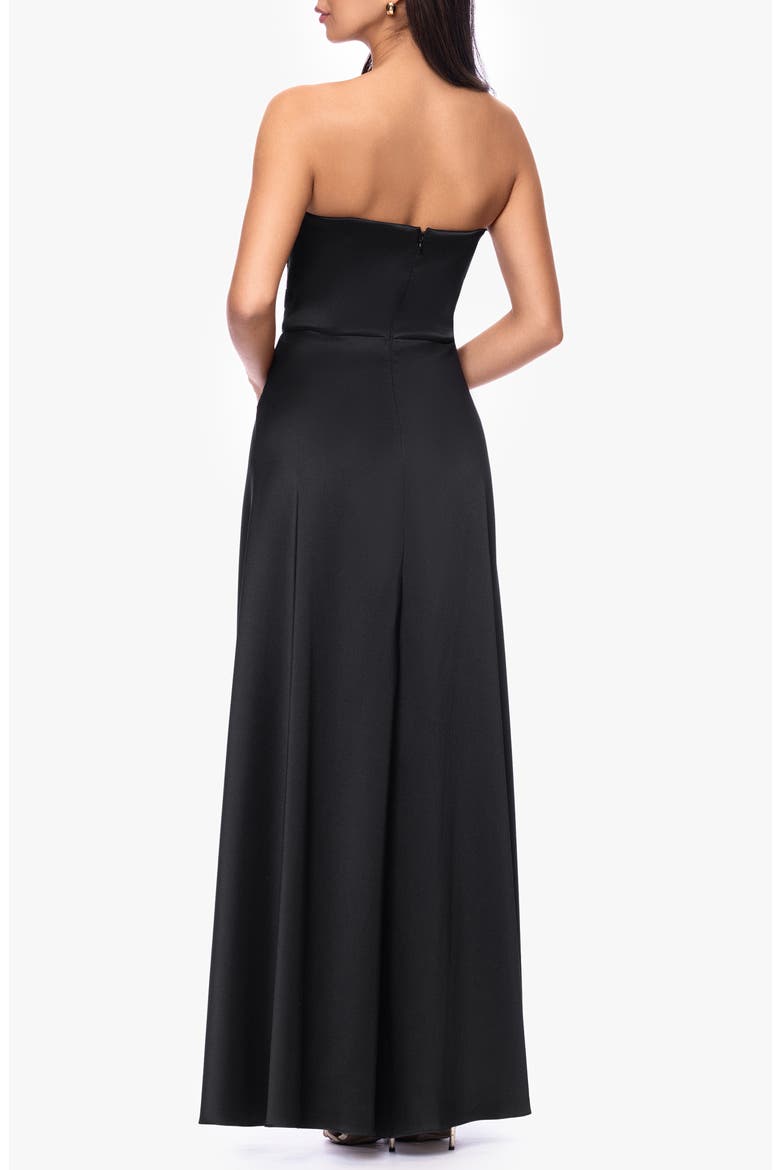 Mikado Strapless Gown, Alternate, color, BLACK