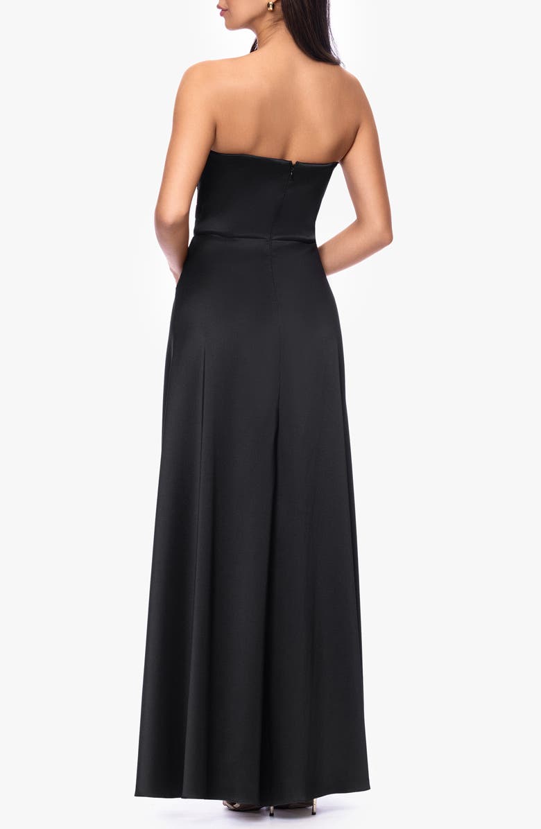 Xscape Evenings Mikado Strapless Gown, Alternate, color, Black