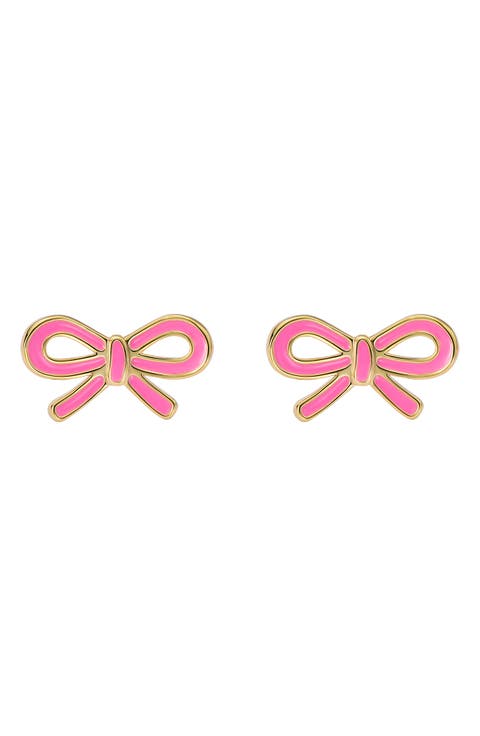 Bowie Tie Bow Enamel Stud Earrings