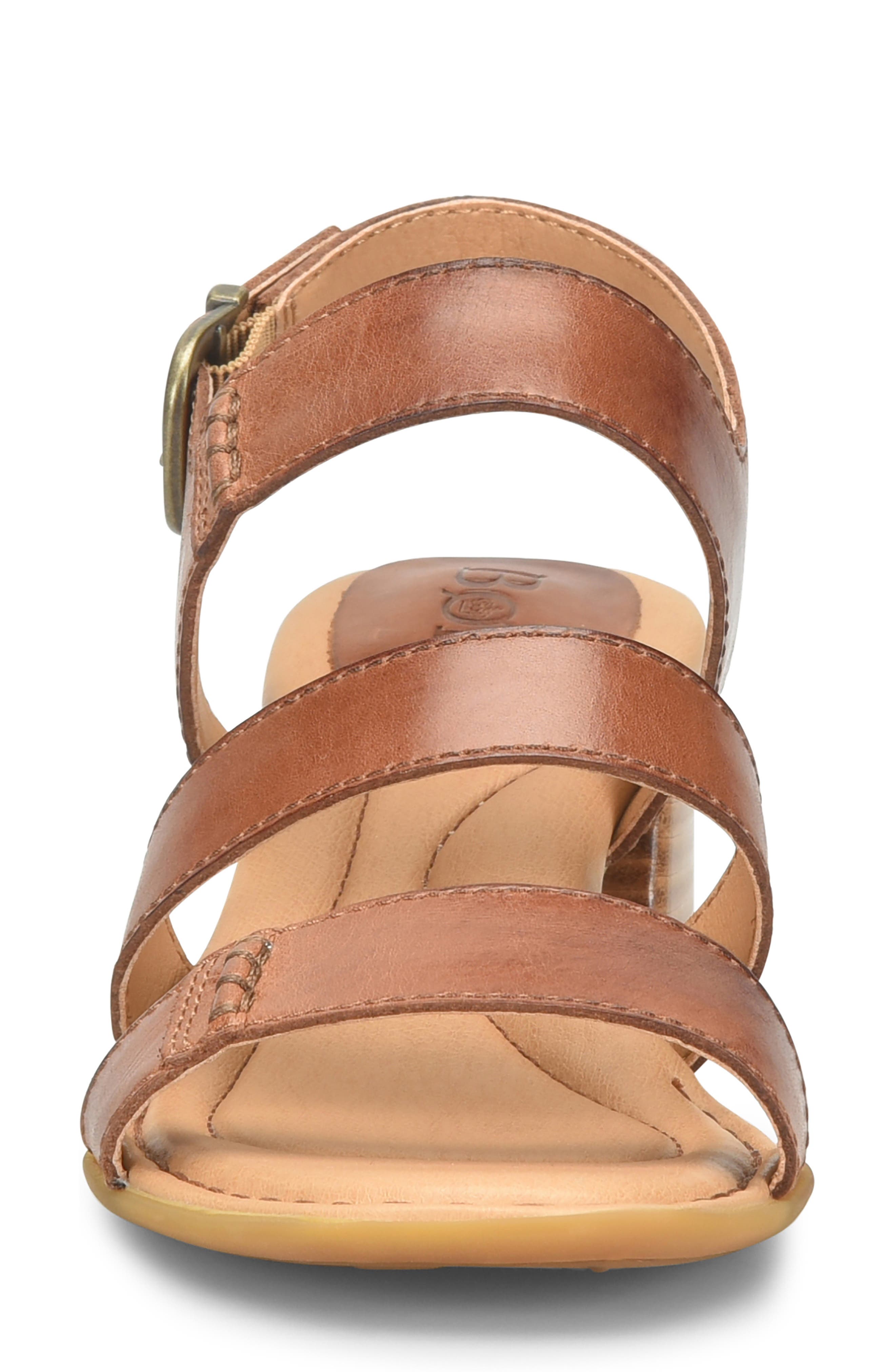 Secan Block Heel Sandal, Alternate, color, DARK TAN LEATHER