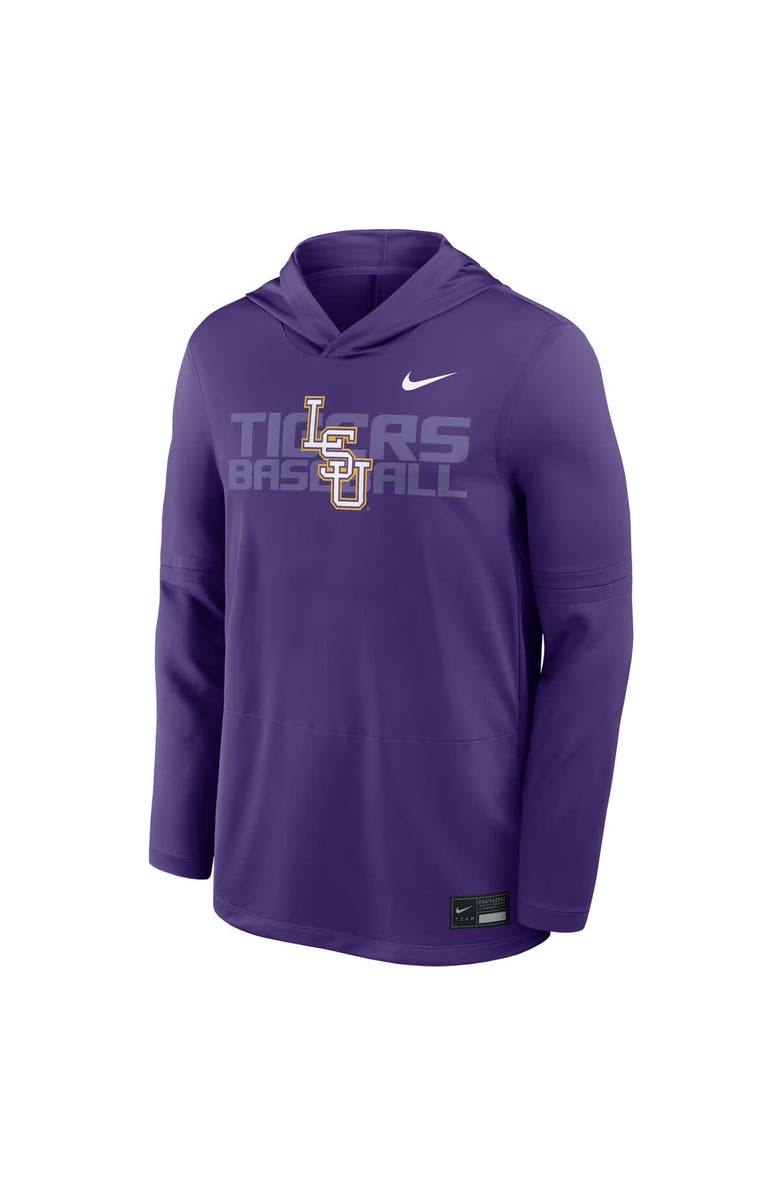 Nike Men's Nike Purple LSU Tigers Dugout Dri-FIT Long Sleeve Hooded T-Shirt, Alternate, color, Purple