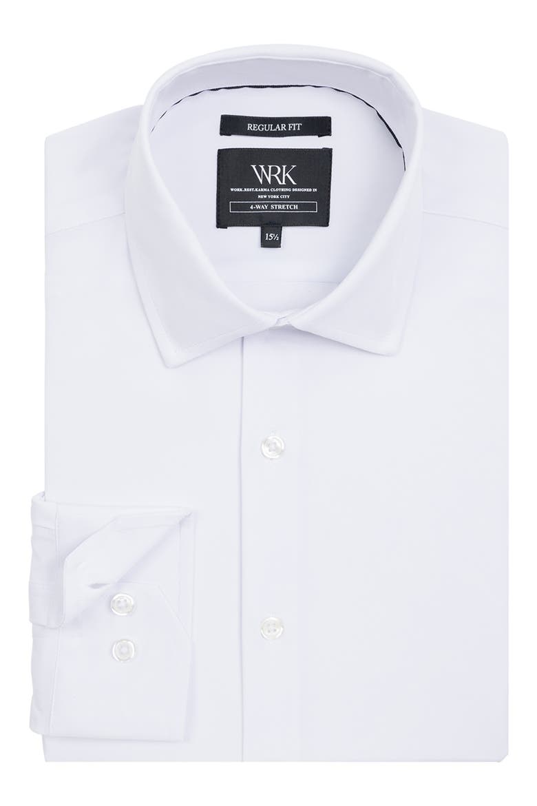 Regular Fit Solid Performance Dress Shirt, Alternate, color, WHITE