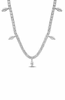 DELMAR Lab Created White Sapphire Necklace