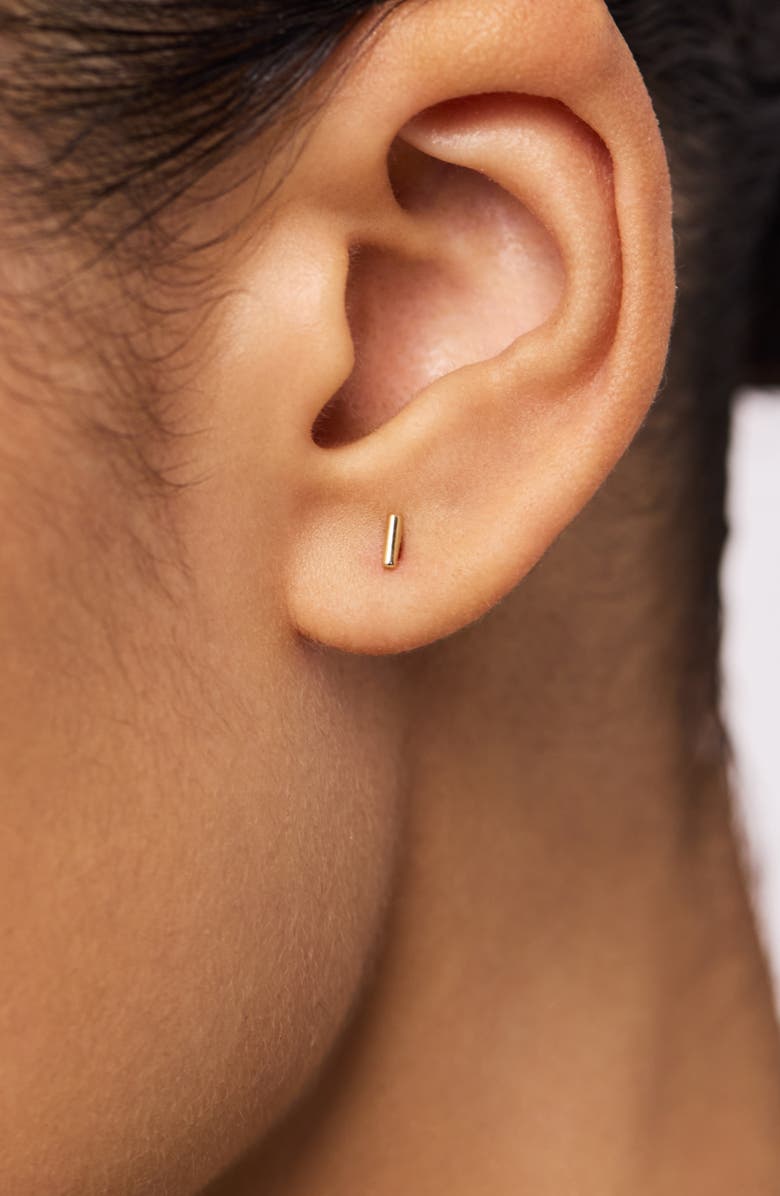 Gold Stud Earrings - Bar Studs