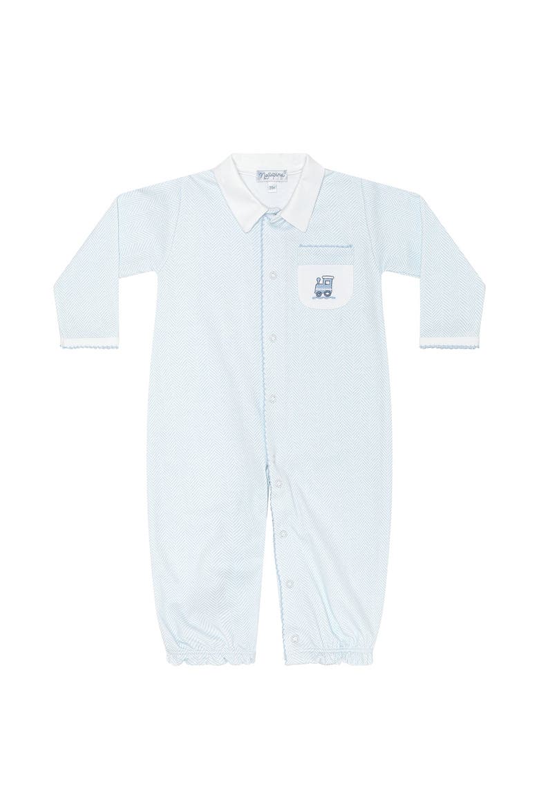 Herringbone Embroidered Converter Gown, Alternate, color, Blue