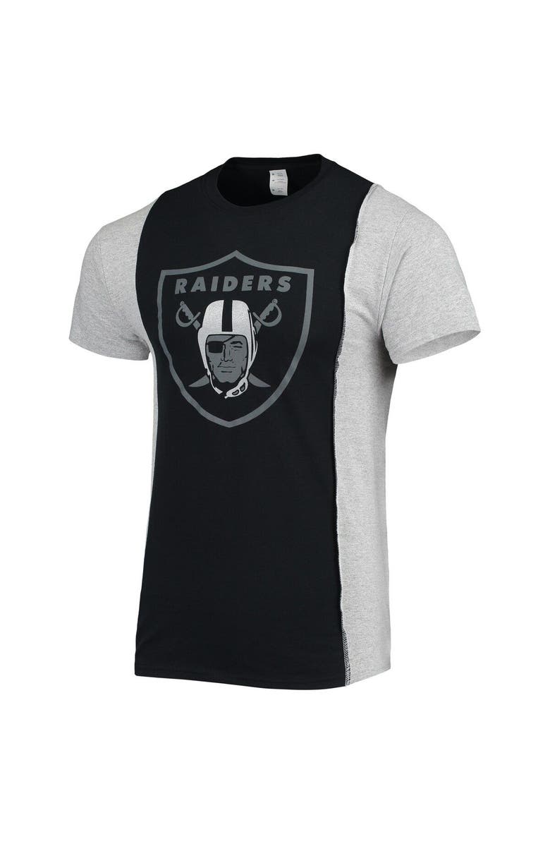 REFRIED APPAREL Men's Refried Apparel Black/Heathered Gray Las Vegas Raiders Sustainable Split T-Shirt, Alternate, color, Black