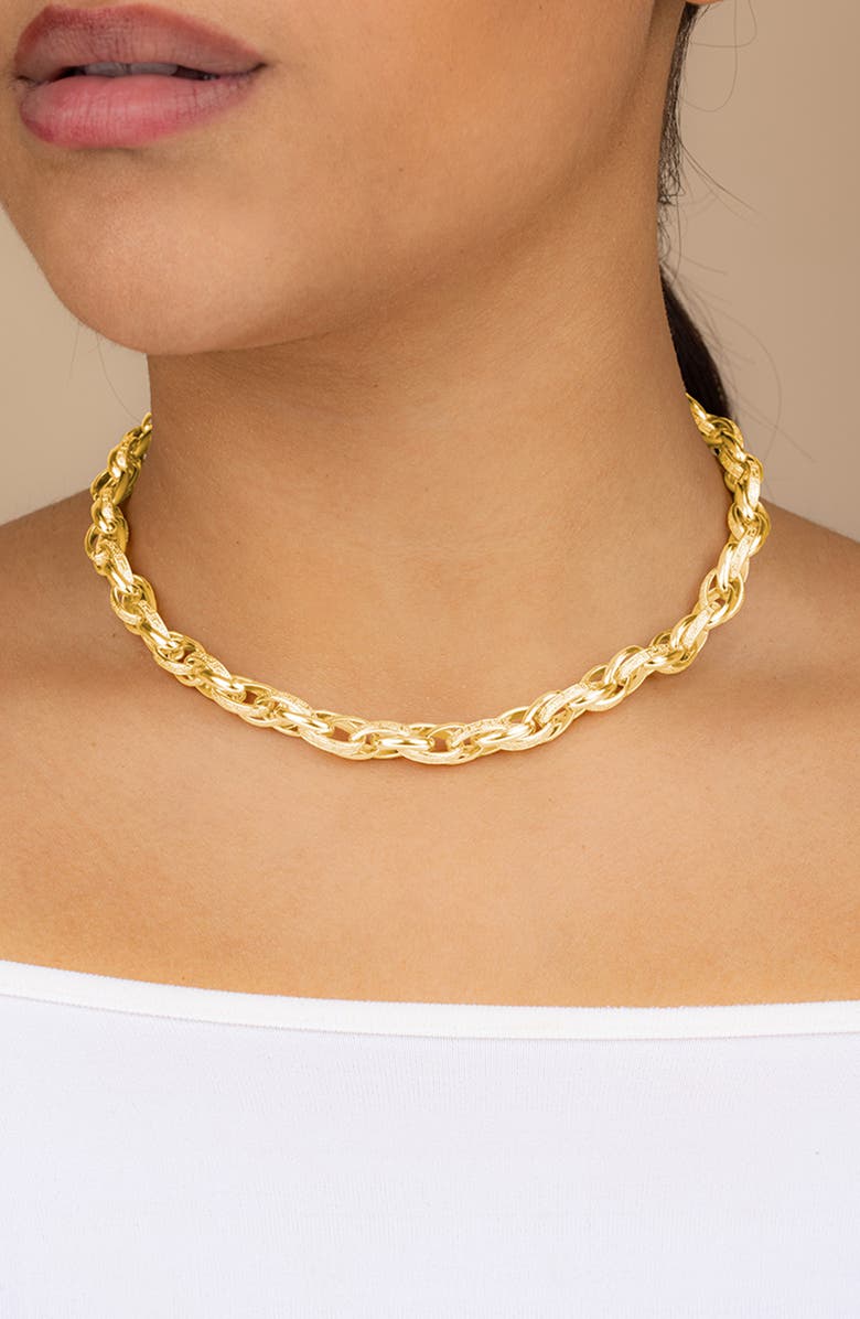 Sterling Forever Apolline Chunky Chain Necklace, Alternate, color, Gold