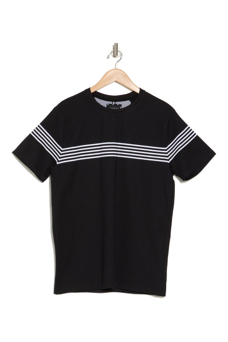 Chest Stripe Crewneck T-Shirt, Alternate, color, BLACK