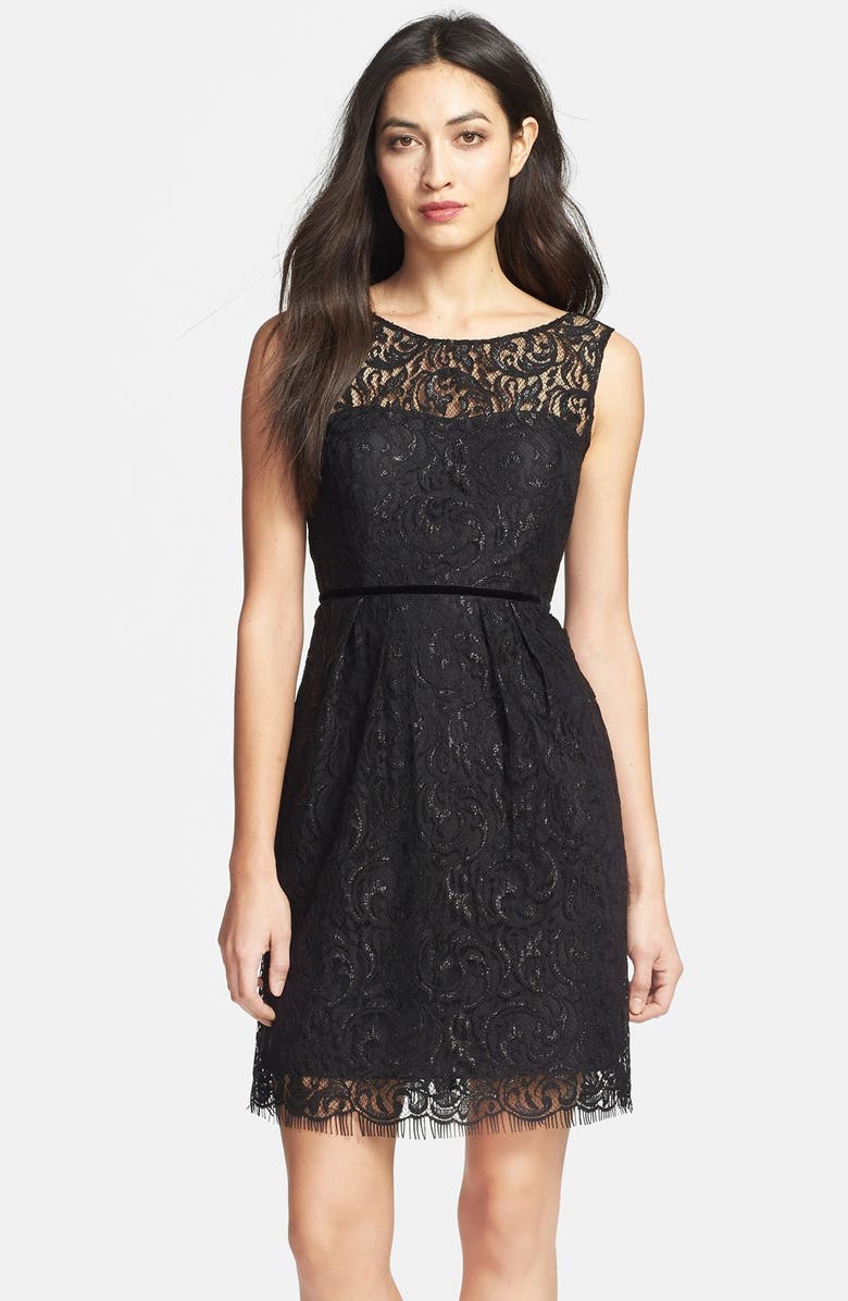 Jenny Yoo Harlow Metallic Lace Sheath Dress, Main, color, 