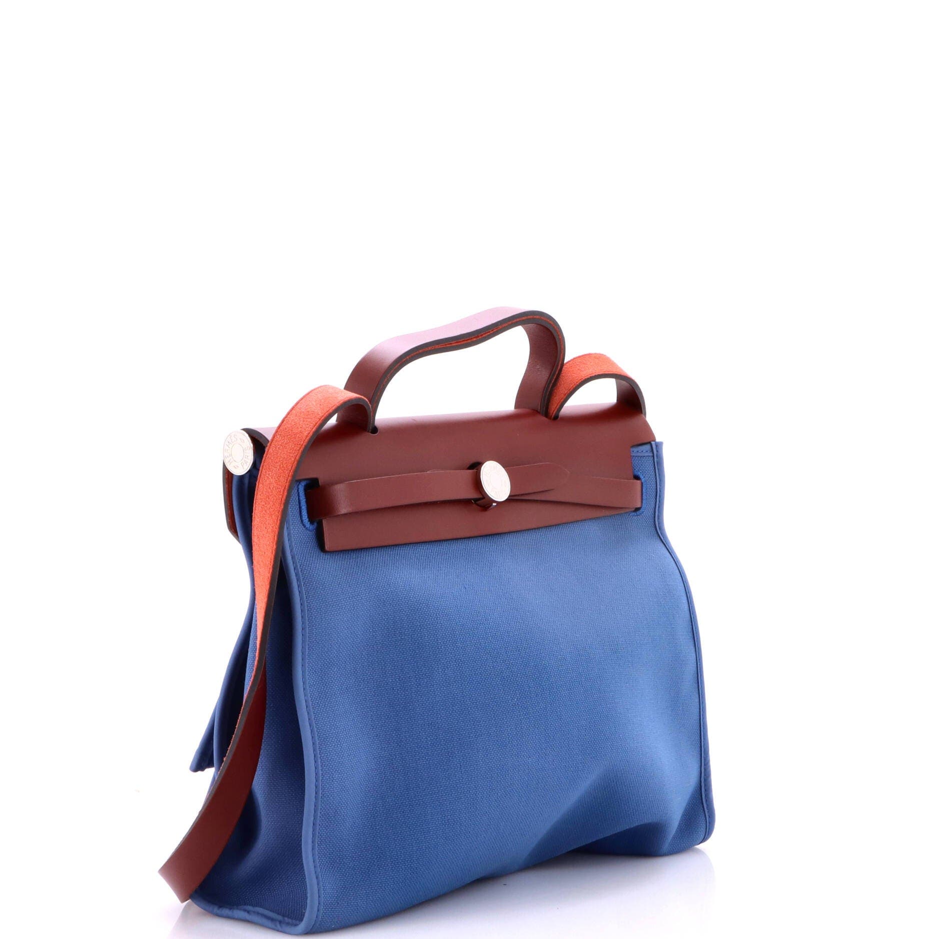 Herbag Zip Leather and Toile 31, Alternate, color, Blue