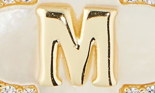 Argento Vivo Sterling Silver Clover Mother-of-pearl Initial Pendant Necklace In Gold