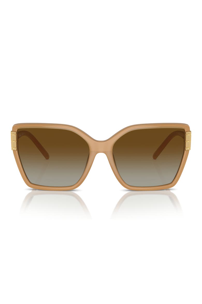 58mm Polarized Square Sunglasses, Main, color, MILKY BROWN / BROWN POLAR