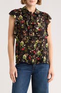 Alice + Olivia Floral Print Ruffle Blouse