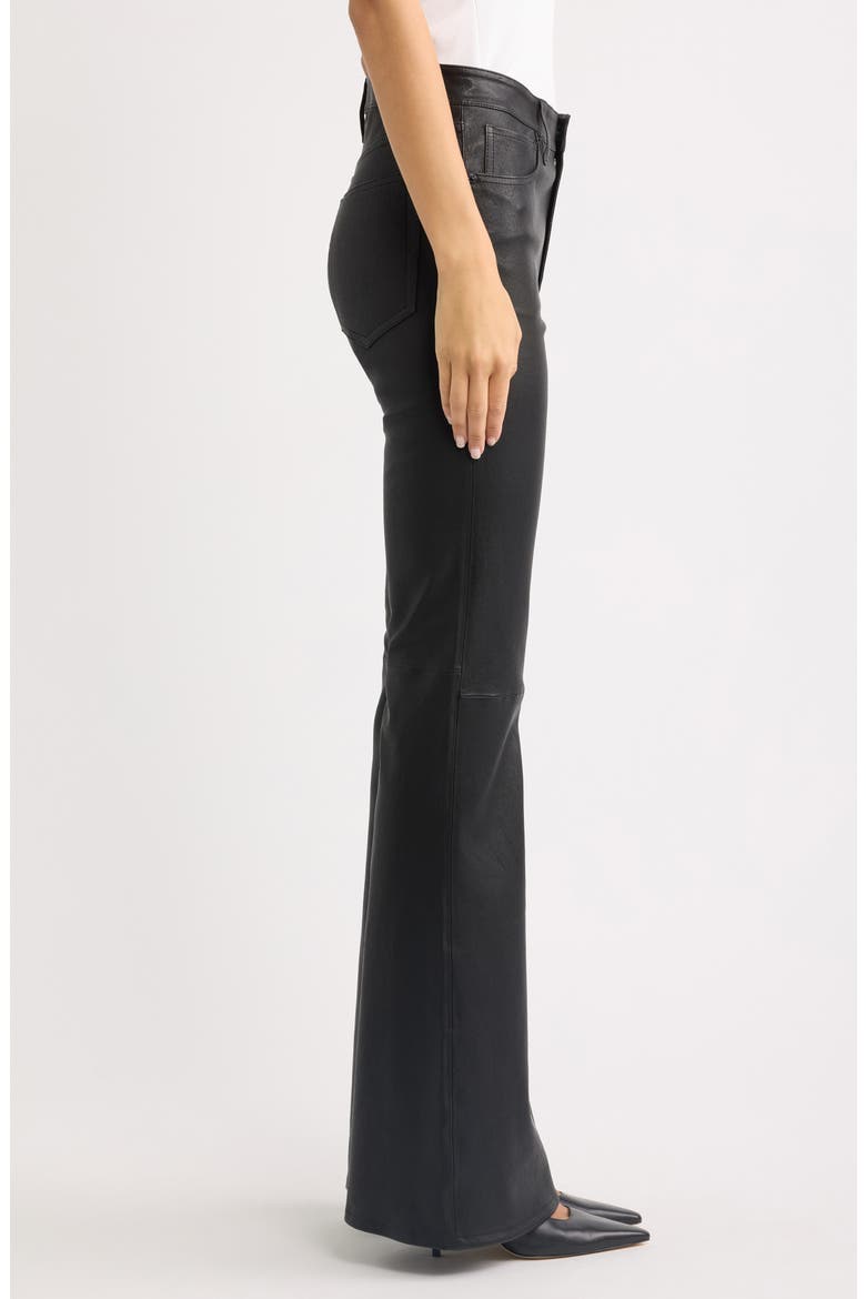 The Leather Flare Pants, Alternate, color, BLACK