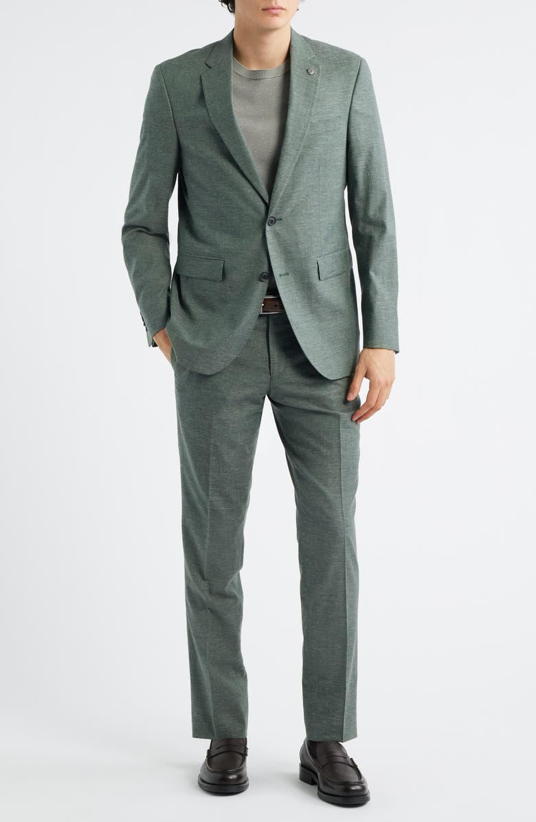 AllSaints Ross Slim Fit Cotton Blend Suit, Alternate, color, Olive