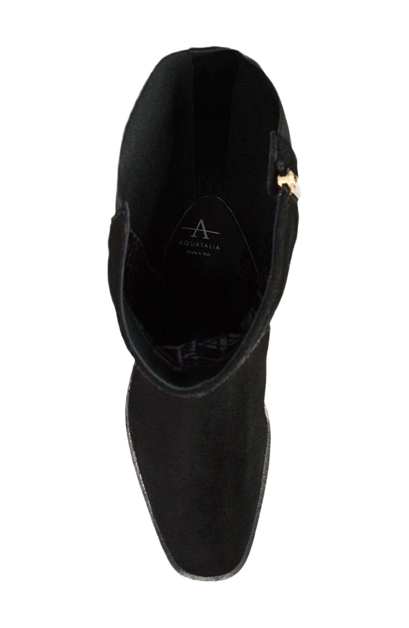 Aquatalia Claudette Water Resistant Knee High Boot, Alternate, color, Black Suede