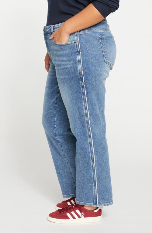 Universal Standard Elliot High Waist Tuxedo Stripe Straight Leg Jeans In Blue
