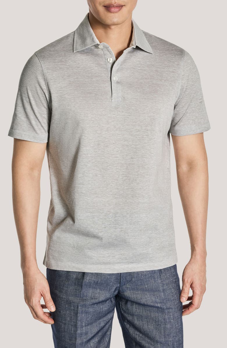 Jack Victor Davis Cotton & Linen Polo, Main, color, 