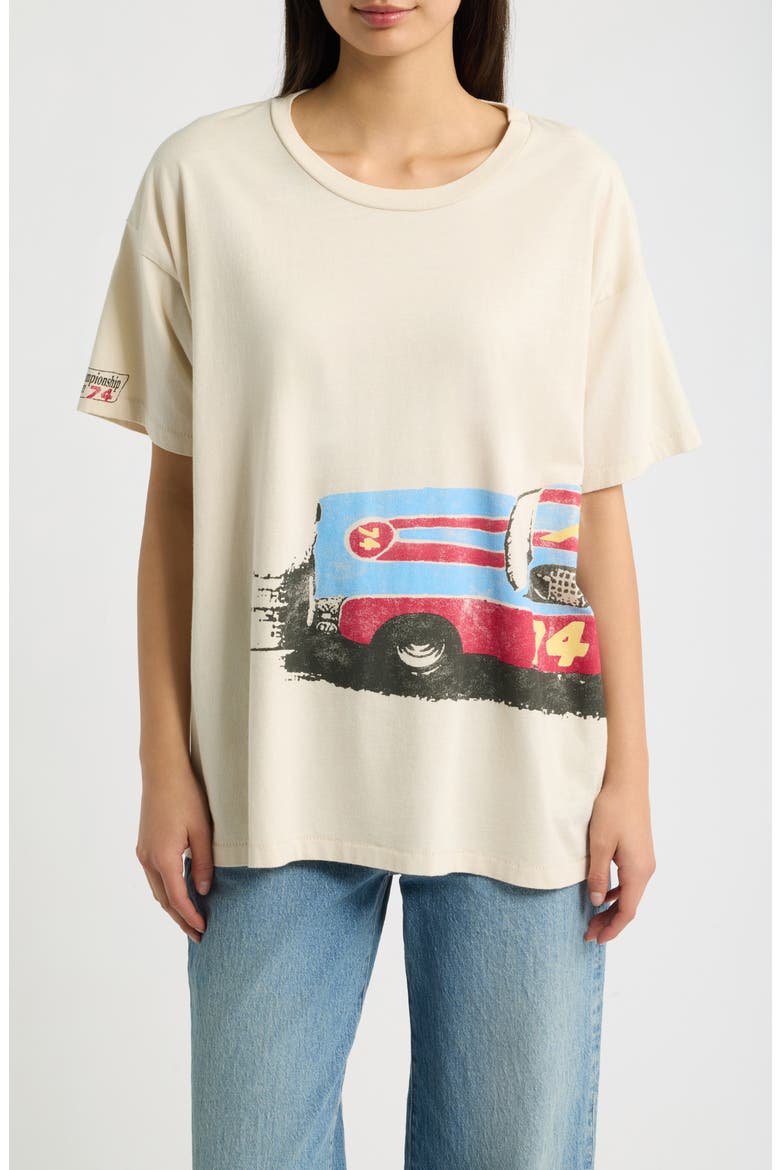 Racecar Wrap Around Graphic Tee, Main, color, DIRTY WHITE