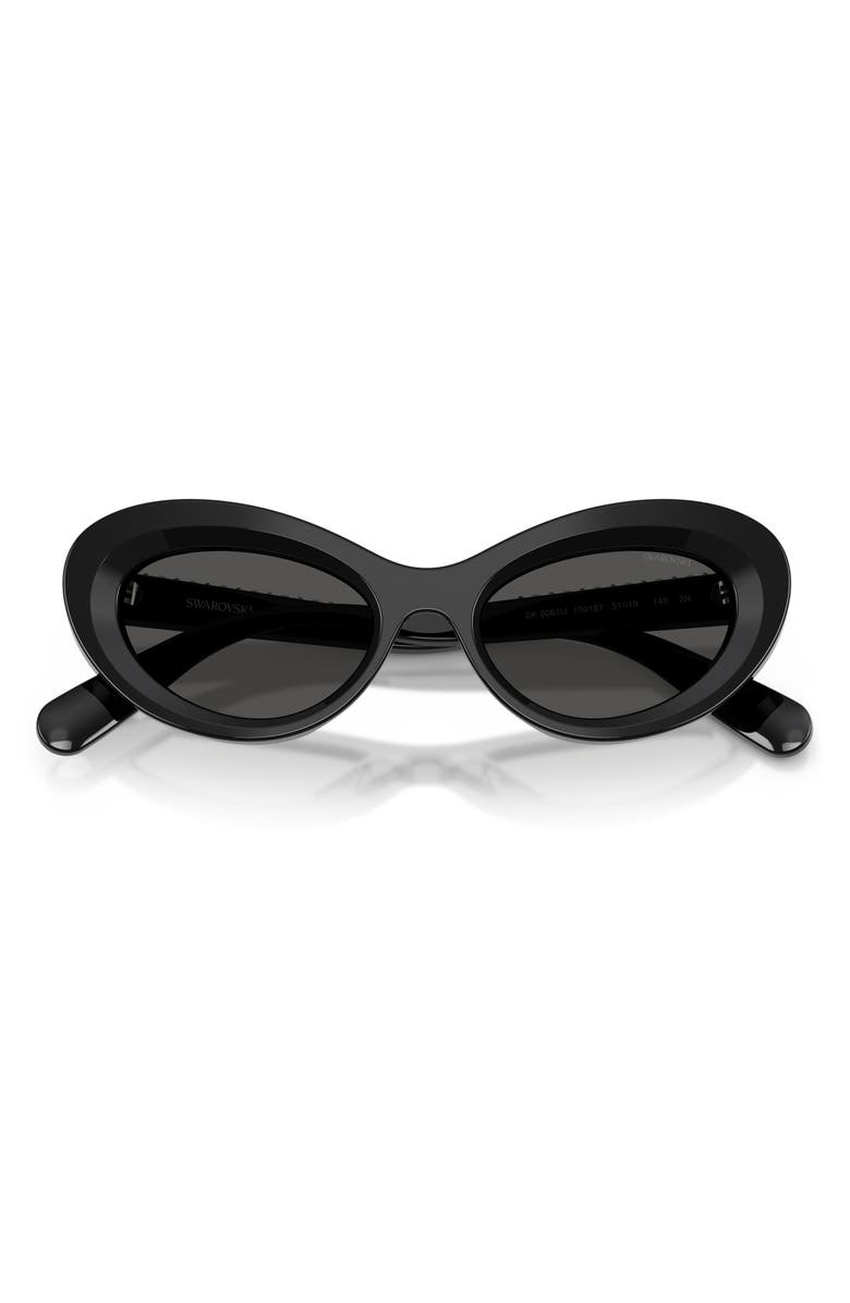 Swarovski 51mm Cat Eye Sunglasses, Alternate, color, Black / Dark Grey