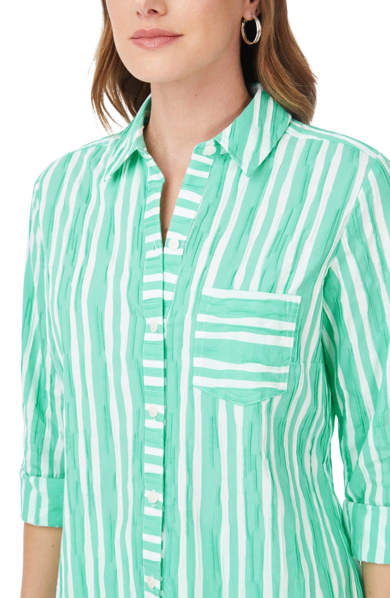 Foxcroft Hampton Stripe Non-Iron Cotton Button-Up Shirt, Alternate, color,