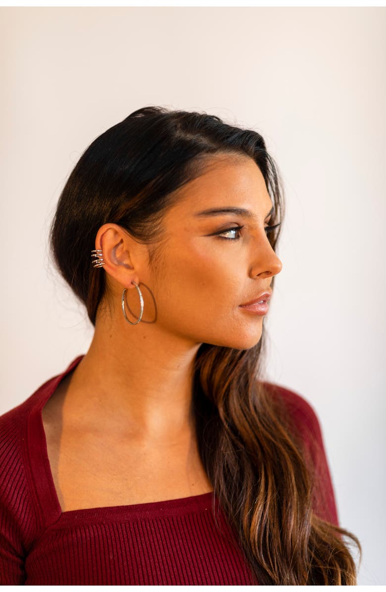 Lucy Quartermaine Skinny Drip Large Hoop, Alternate, color, Sterling Silver