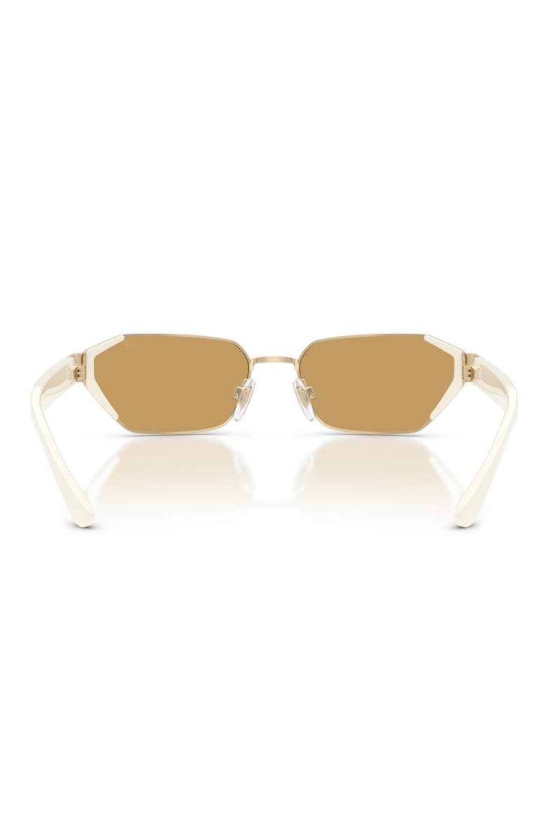 56mm Irregular Sunglasses, Alternate, color, SHINY PALEGOLD / OCHRE