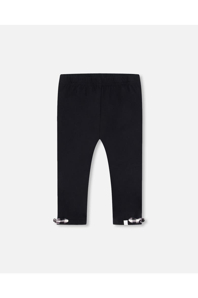Little Girl's Organic Cotton Capri Legging With Knots Black, Main, color, Black