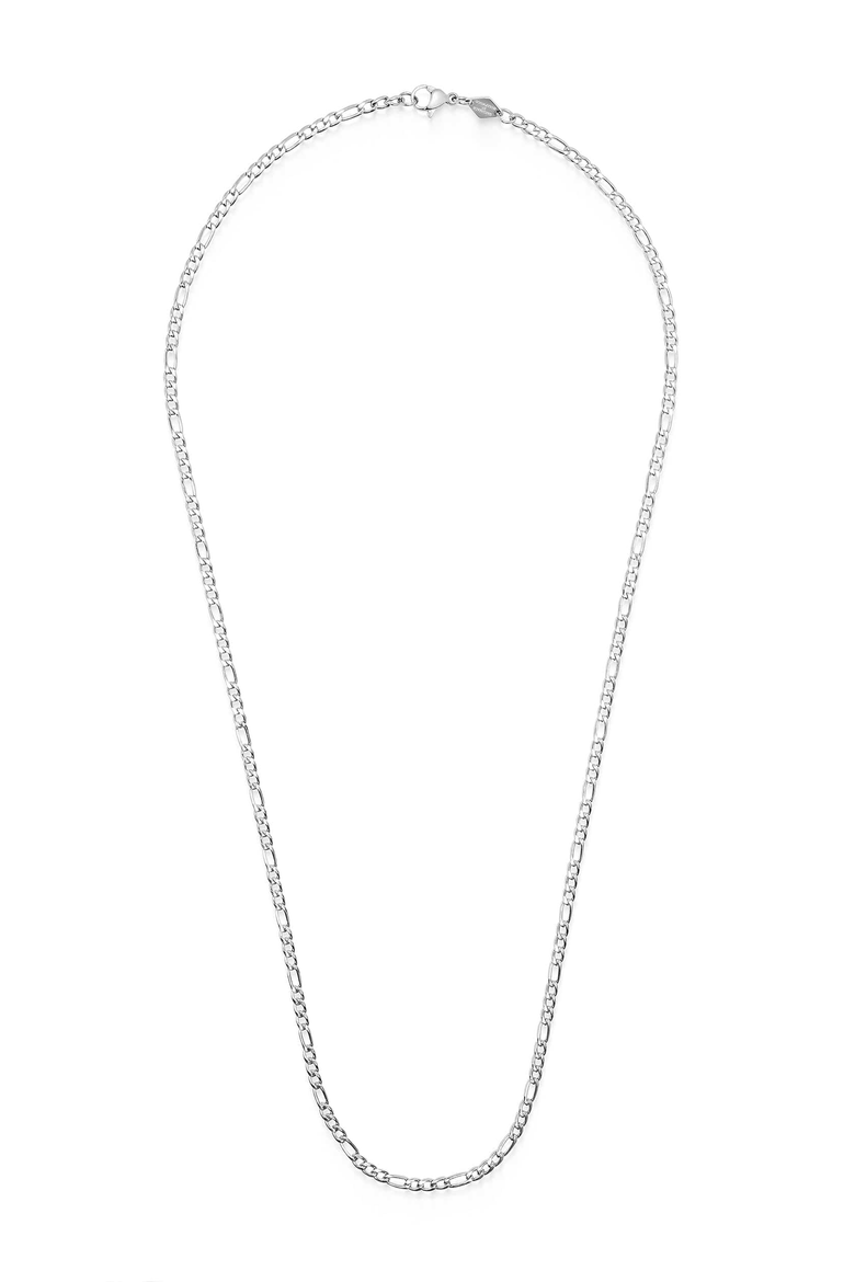 Figaro Chain Necklace, Main, color, Silver