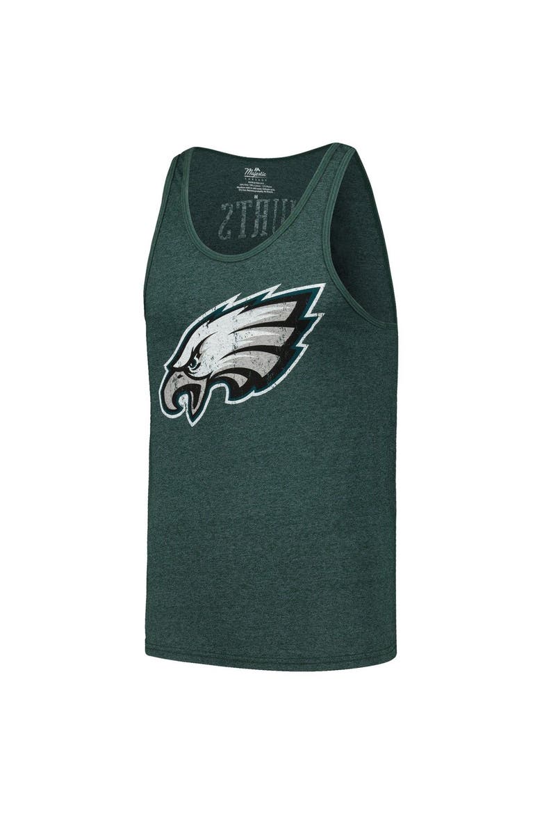 Men's Majestic Threads Jalen Hurts Green Philadelphia Eagles Name & Number Tri-Blend Tank Top, Alternate, color, Green