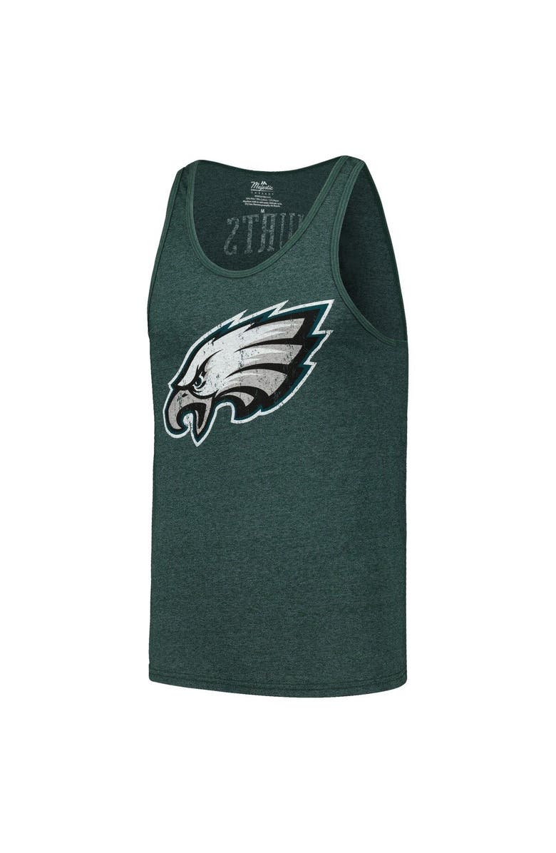 Majestic Threads Men's Majestic Threads Jalen Hurts Green Philadelphia Eagles Name & Number Tri-Blend Tank Top, Alternate, color, Green