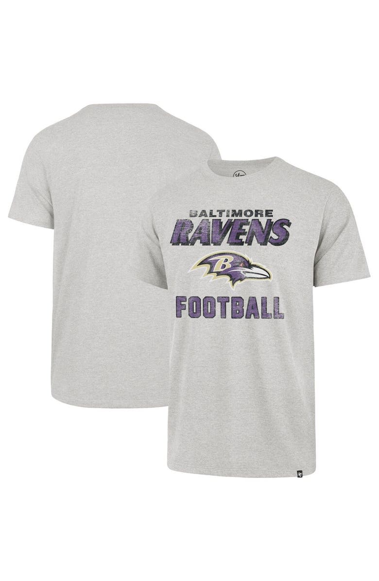 '47 Men's '47 Heathered Gray Baltimore Ravens Dozer Franklin Lightweight T-Shirt, Main, color, Gray
