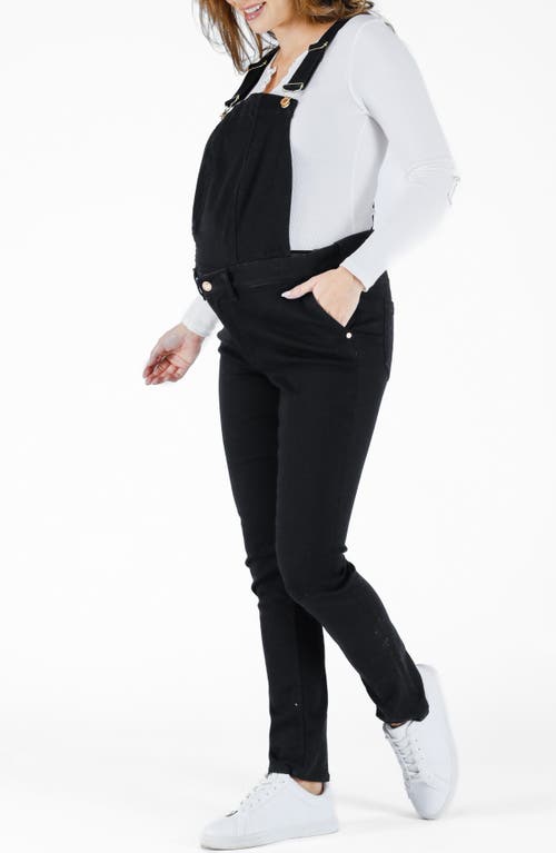 Cache Coeur Sharon Denim Maternity Overalls In Black