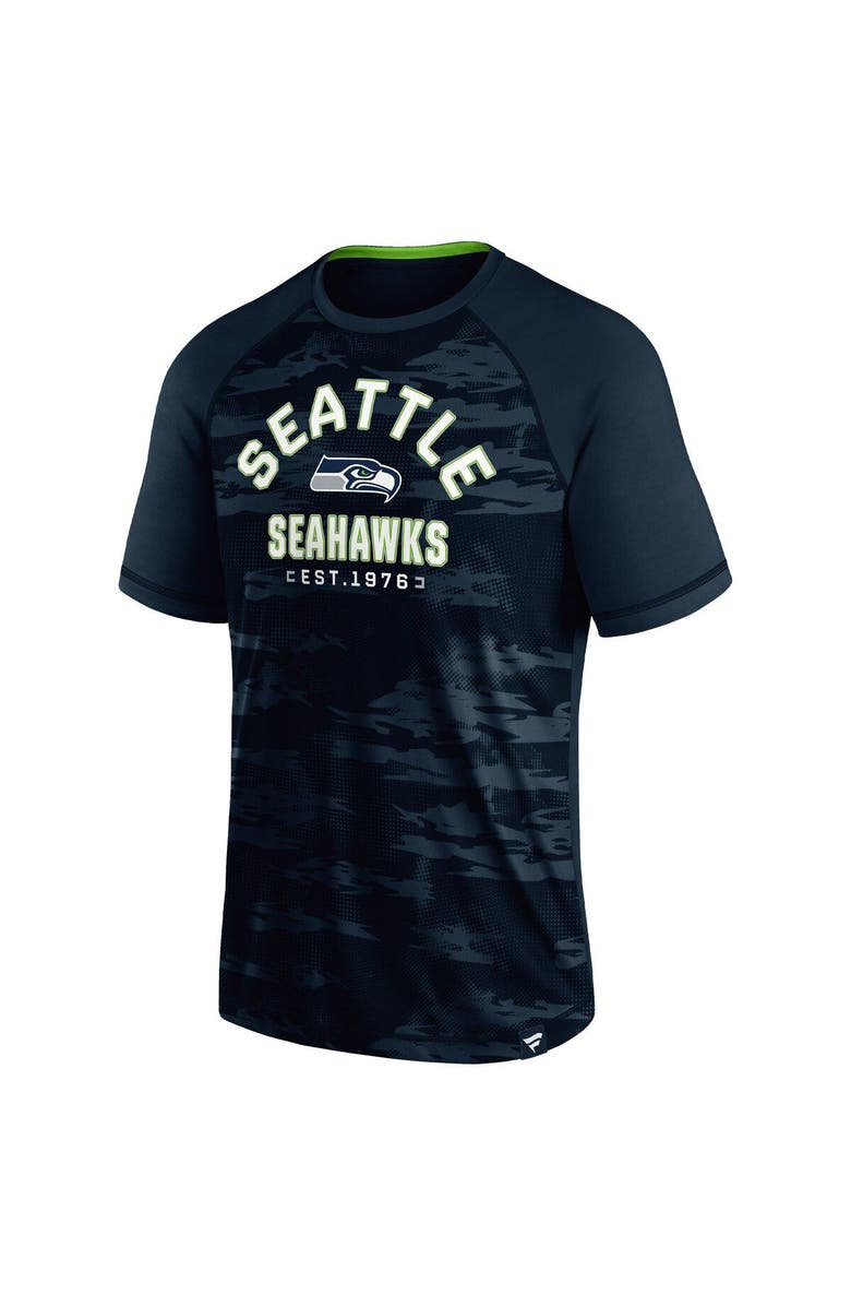 FANATICS Men's Fanatics Branded Navy Seattle Seahawks Hail Mary Raglan T-Shirt, Alternate, color, 