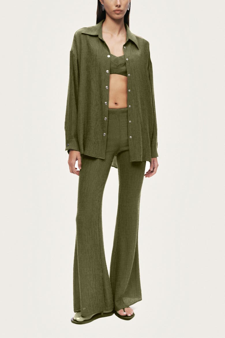 Relaxed Button-Down Shirt, Alternate, color, Khaki