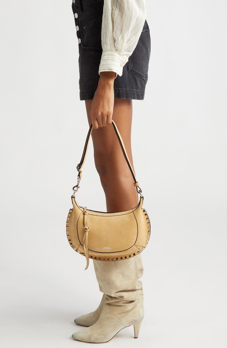 Isabel Marant Oskan Moon Suede Shoulder Bag, Alternate, color,