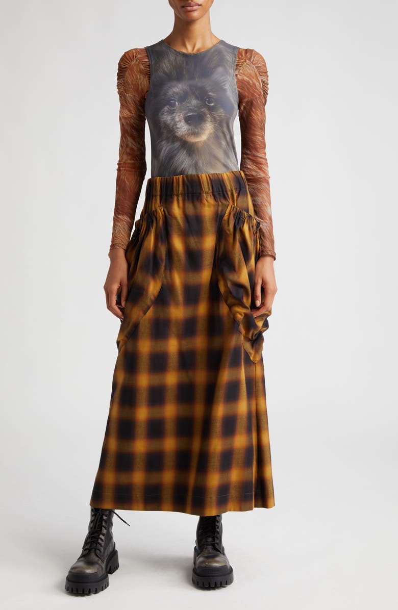 Collina Strada Arc Ruched Long Sleeve Mesh Top, Alternate, color, 