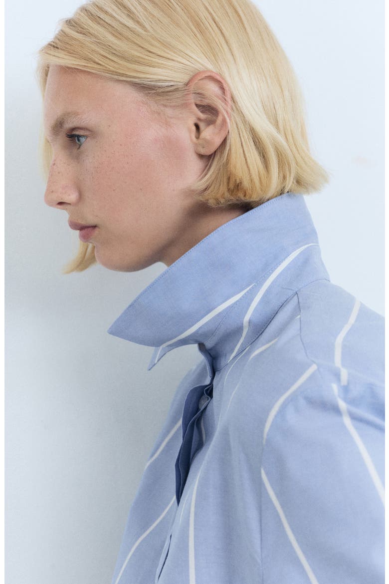 Tie Front Shirtdress, Alternate, color, BLUE