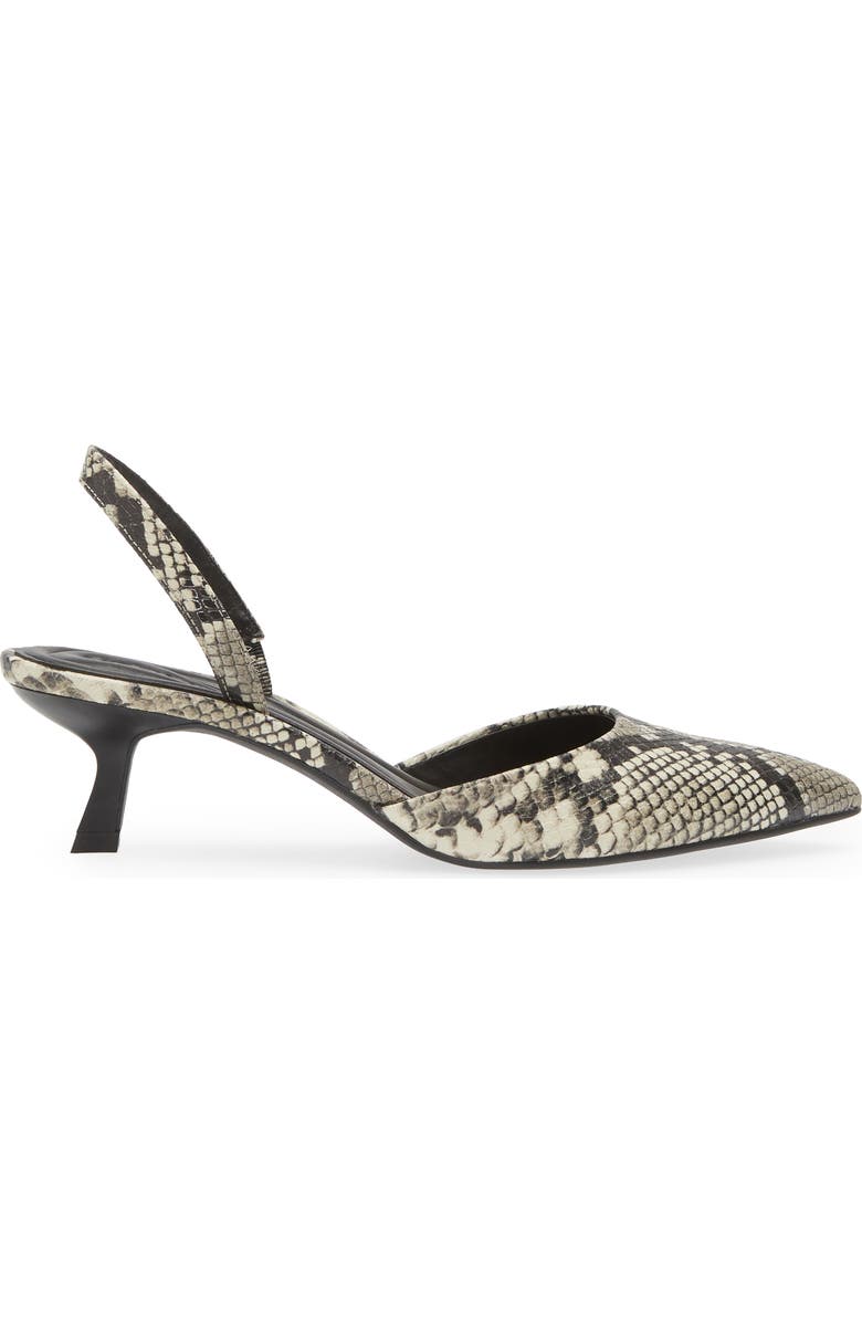 Open Edit Cammie Kitten Heel Slingback Pump, Alternate, color, Black-White Snake