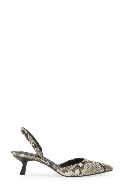 Open Edit Cammie Kitten Heel Slingback Pump In Black-white Snake