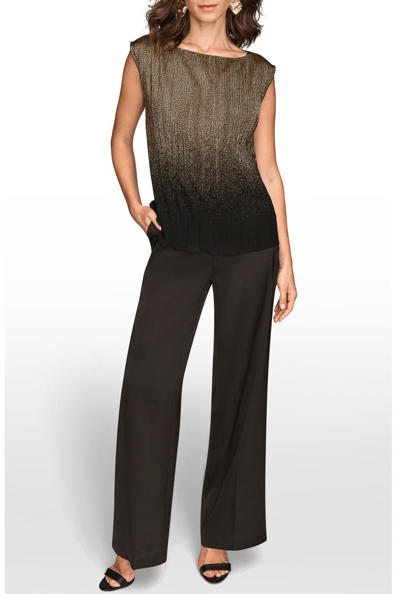 Metallic Ombré Sleeveless Top, Alternate, color, BLACK/ GOLD