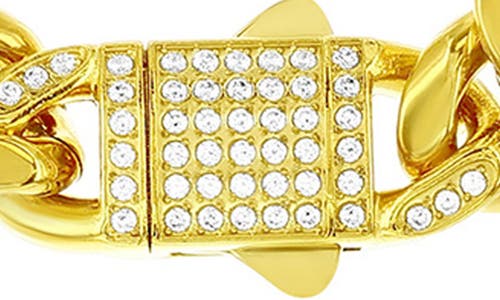 Blackjack Cubic Zirconia Lock Cuban Chain Necklace