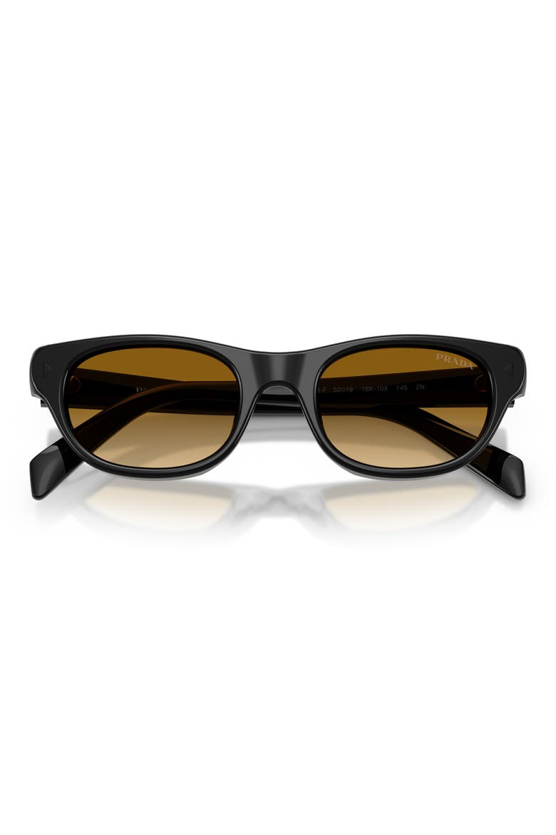52mm Cat Eye Sunglasses, Alternate, color, BLACK / YELLOW GRADIENT LIGHT